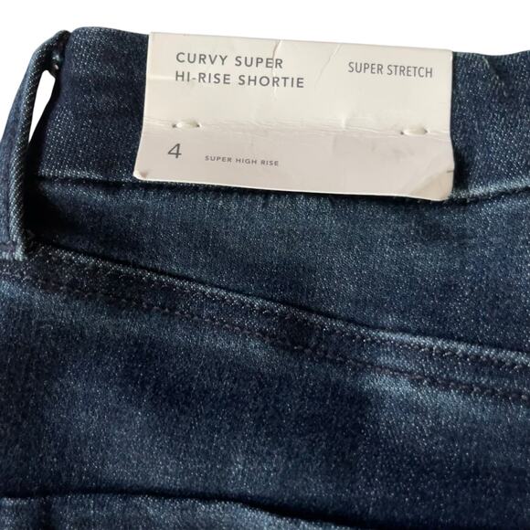 American Eagle Cutoff Jean Shorts Curvy Super High Rise Shortie - Picture 6 of 11